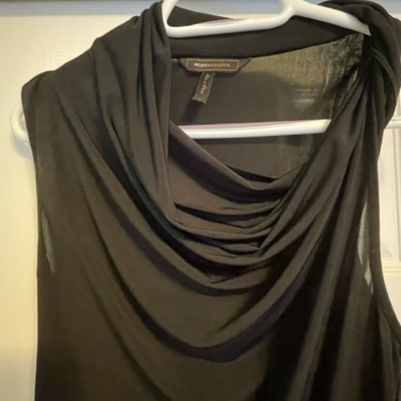 BCBG asymetric sleeveless black top. Size small. - Picture 3 of 4